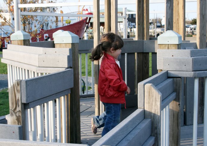 Julia on the playground equipment